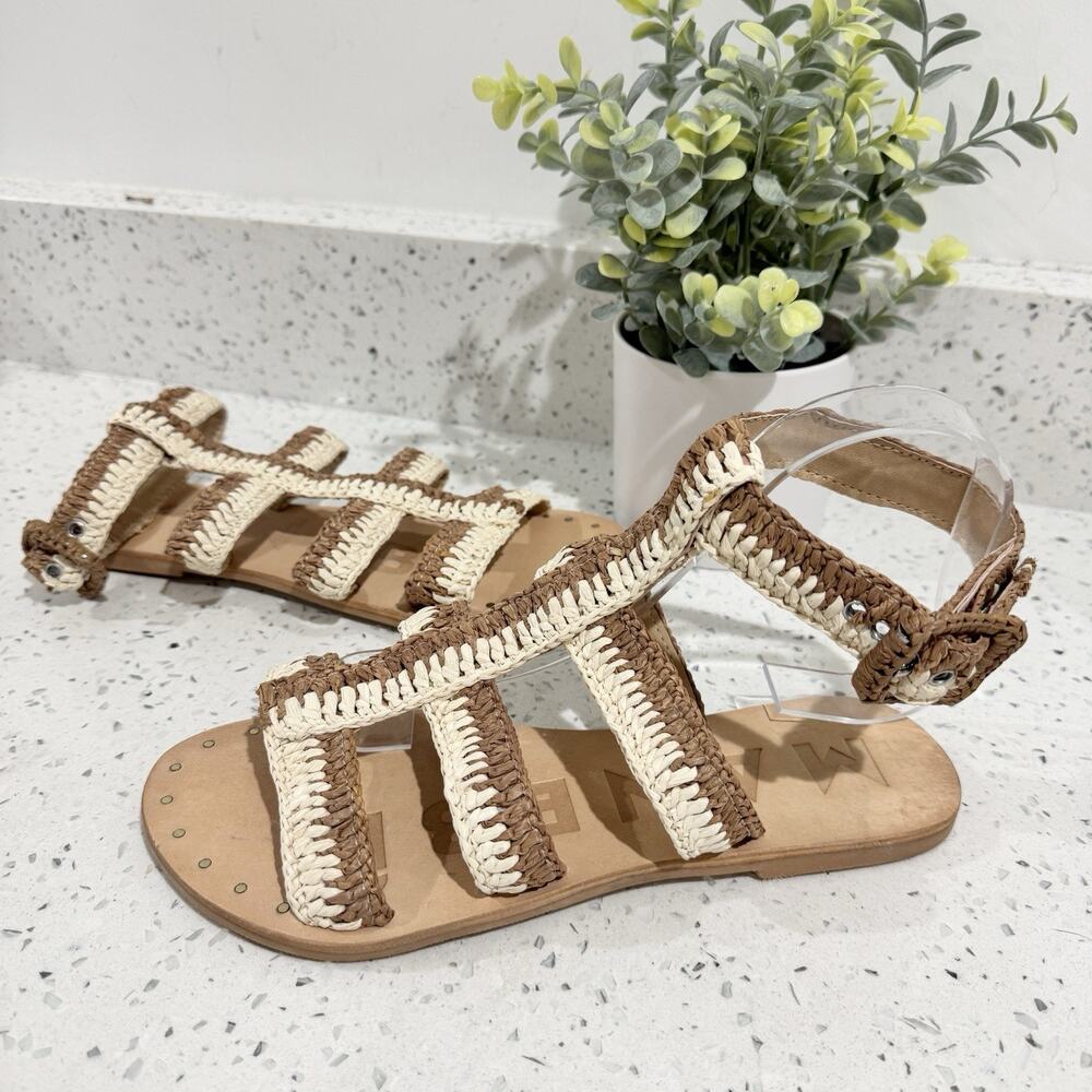 Manebi Gladiator Braided Sandals Size 38 Brown new with out box boho beach